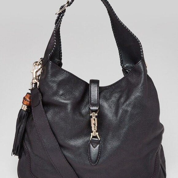 Gucci Black Pebbled Leather New Jackie Medium Shoulder Bag - Picture 1 of 11
